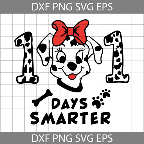 101 Days of School Dalmatian Svg, 101 Days Smarter Svg, School Svg, Back To School Svg, Cricut File, Clipart, Svg, Png, Eps, Dxf