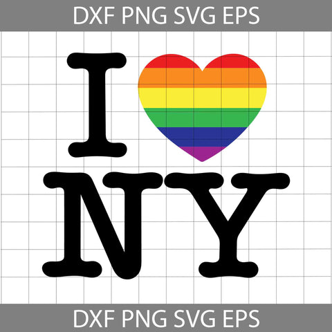 LGBT New York SVG Rainbow Heart Svg, LGBT Svg, Cricut File, Clipart, Svg, Png, Eps, Dxf