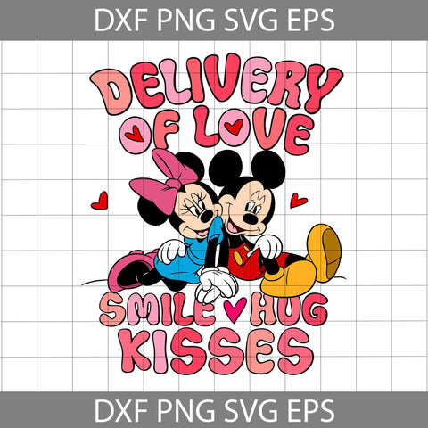 Delivery Of Love Smile Hug Kisses Svg, Valentine Mouse Hearts Svg, Mouse Couple Svg, Mouse Svg, Cartoon Svg, Valentine's Day Svg, Cricut File, Clipart, Svg, Png, Eps, Dxf