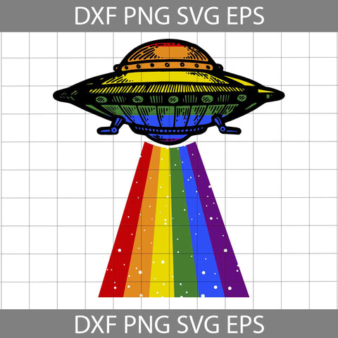 LGBT UFO Rainbow Alien Svg, LGBT Svg, Cricut File, Clipart, Svg, Png, Eps, Dxf