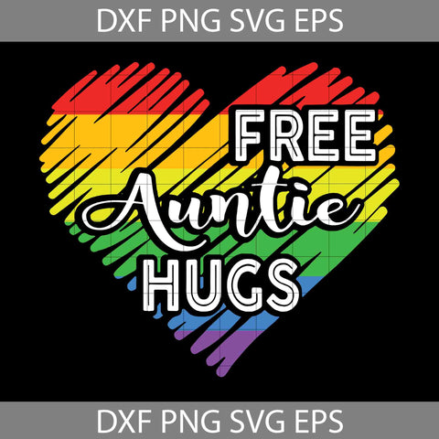 Free Auntie Hug Svg, LGBT Rainbow Svg, LGBT Heart Svg, LGBT Svg, Cricut File, Clipart, Svg, Png, Eps, Dxf