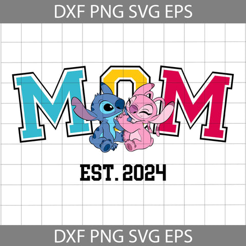 Mom Est. 2024 Svg, Mom Svg, Mother Svg, Happy Mother’s Day Svg, Cartoon Svg, Mother’s Day Svg, Cricut File, Clipart, Svg, Png, Eps, Dxf