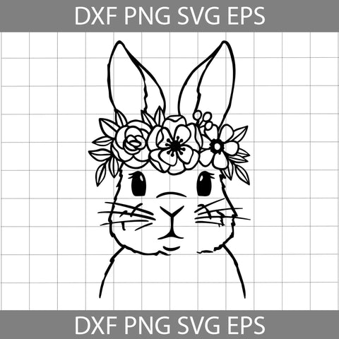 Floral Bunny Svg, Bunny Svg, Easter's Day Svg, Cricut File, Clipart, Svg, Png, Eps, Dxf