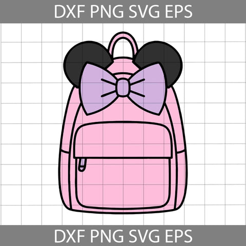 Mouse Backpack Svg, School Svg, Kindergarten School Svg, Minnie Mouse Svg, Cartoon Svg, Cricut File, Clipart, Svg, Png, Eps, Dxf