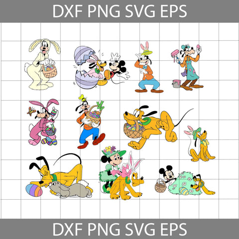 Goofy And Pluto With Eggs Svg, Bunny Svg, Cartoon Svg, Bundle, Easter's Day Svg, Cricut file, Clipart, Svg, Png, Eps, Dxf