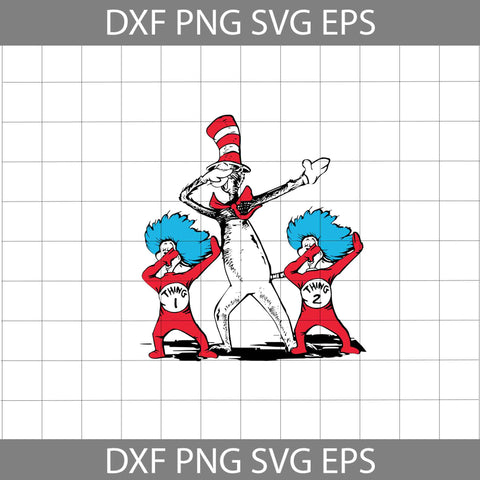 Cat In Hat And Thing 1 Thing 2 Dabbing Svg, Dr. Seuss Svg, Cat In The Hat Svg, Read Book Svg, Cricut File, Clipart, Funny Quotes Svg, Png, Eps, Dxf