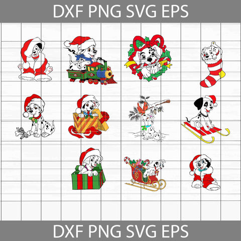 101 Dalmatians christmas Svg, Dog Cuties Svg, Cartoon Svg, Bundle, Christmas SVg, Gift SVg, Cricut File, Clipart, Svg, Png, Eps, Dxf