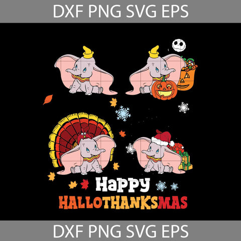 Happy Hallothanksmas Svg, Elephant Svg, Halloween Svg, Thanksgiving svg, Christmas svg, Cricut File, Clipart, Svg, Png, Eps, Dxf